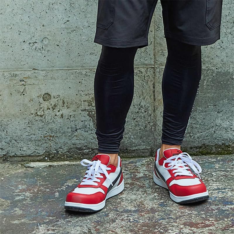 プーマ] 安全靴 フロントコート ローカット レッド 25.5cm 布バッグ付